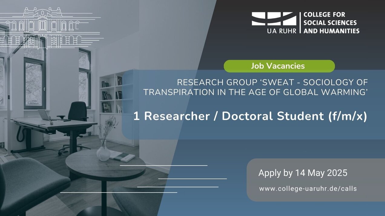 graphic with a photo of an office with a desk and shelf in the background and two chairs and a small round table in the foreground; on the right there is information about the position also included in the website text