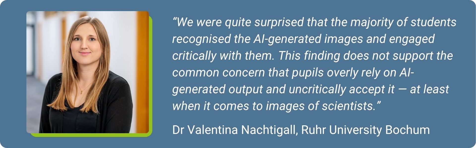 graphic with citation from interview and photo of Valentina Nachtigall