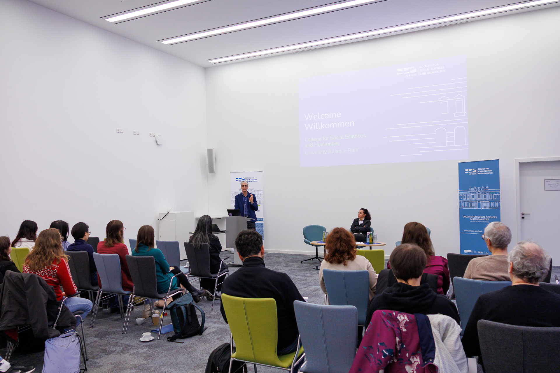 photo from the workshop 'Ethnic-Racial Socialisation', convenors Tülin Sener and Philipp Jugert giving the welcome address
